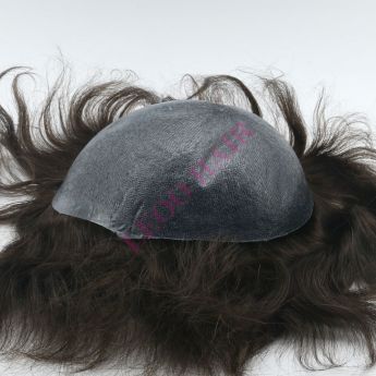 LSMT8-2 8 inch Full pu 0.08-0.10mm thickness handmade injection Toupee-Indian Hair