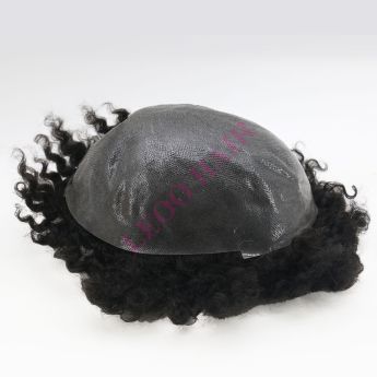 LSMT94-2 Natural Hair Prosthesis 0.10-0.12mm Thick Skin Knots-AFRO WAVE