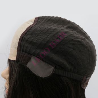 LSWAW6-1 12.5inch Alopecia Wig Silk Top Front Folded Lace Wefted Sides&Back Wig
