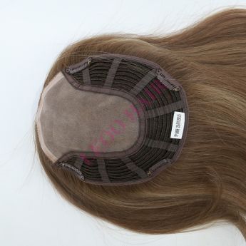 LSWT104-1 6x7 polegadas Mono frontal e superior com tramas Topper feminino - 14 polegadas, cabelo chinês