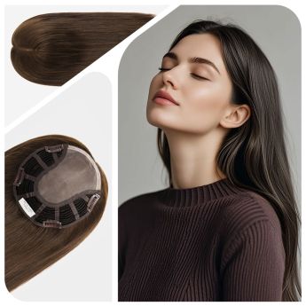 LSWT104-2 6x7inch Front and Top Mono with Wefts Women Topper - 16inch, Brazilian Hair