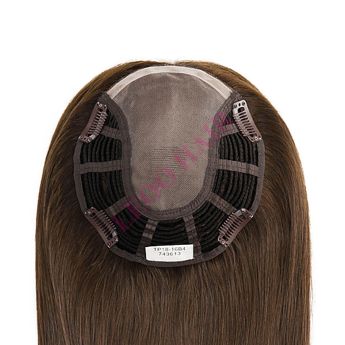 LSWT104-2 6x7 polegadas Mono frontal e superior com tramas Topper feminino - 16 polegadas, cabelo brasileiro