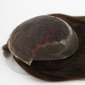 LSWT5-2 Swiss Lace with Side and Back PU Women Topper - Indian Hair