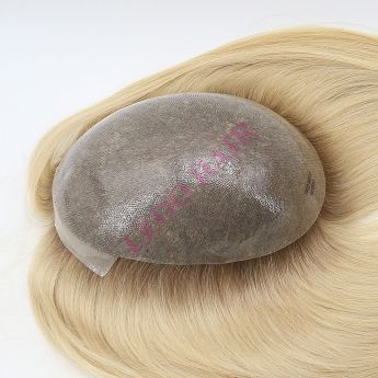LSWT73-1 Topper feminino de PU com nó, 7x9 polegadas, espessura de 0,08-0,10 mm - Cabelo chinês