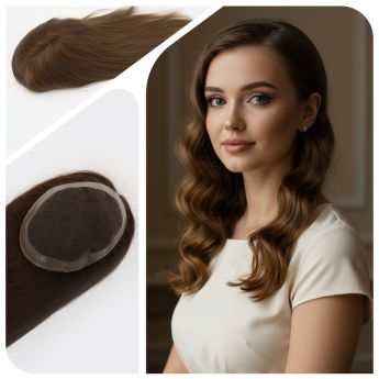 LSWT9-1 Swiss Lace PU Around Women Topper