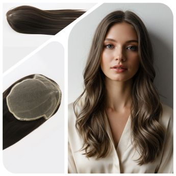 LSWT93-1 16inch 6x7inch Lace with Narrow PU around Women Topper