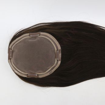 LSWT95-1 16inch 5.5x6.5inch Mono with 2 Circle NPU around Women Topper- Chinese Hair, 150% density