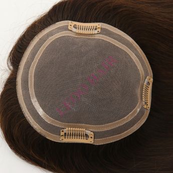 LSWT95-4 Mono with 2 Circle NPU around Topper-Brazilian Hair
