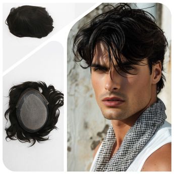 LSMT101-1 Prosthetic Hair System Top PU Injection 0.10-0.12 with Lace Front