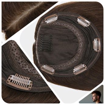 LCMT103 Custom Men Toupee Silk Base with Side and Back Wefts