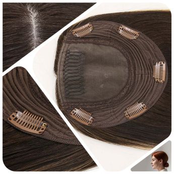 LT103 Custom Women Topper Silk Base with Side and Back Wefts