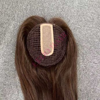LT121 Custom Women Topper Silk Parting and Fishnet