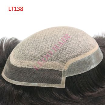 LT138 Lace Front Hair System PU Injection Top Covered with Diamond Net