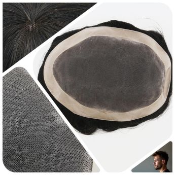 LCMT13 Custom Men Toupee Mono Lace with NPU Around