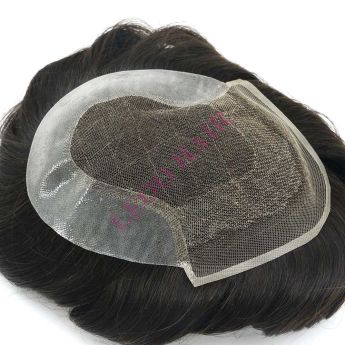 LT26 Custom OCT Men Toupee Swiss Lace with PU Sides and Back