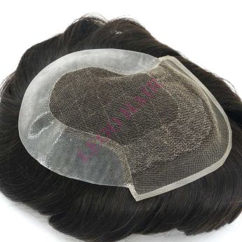 LCMT26 Custom OCT Men Toupee Swiss Lace with PU Sides and Back