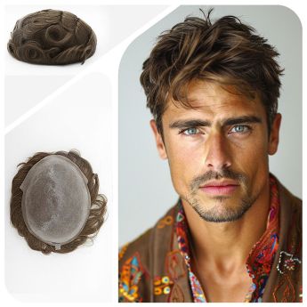 LSMT33-1 Vloop Skin 0.06-0.08mm Human Hair Systems for Men