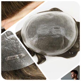 LCMT33 Custom 0.06-0.08mm Full PU Vloop Base Men Toupee