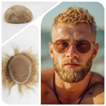 LSMT5-1 Q6 Men Toupee Swiss Lace with Sides and Back PU Natural Hairline