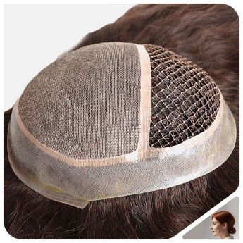 LCWT56 Custom Women Topper Front Silk Back Fishnet with PU Around