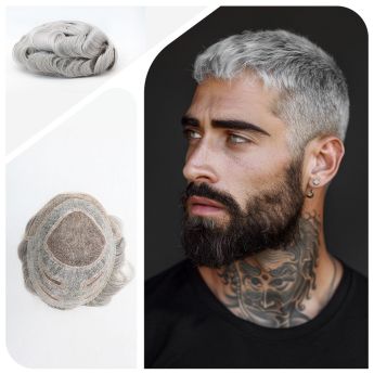 LSMT6-1 VER Human Hairpiece Front Lace Top Mono Hair Unit for Men