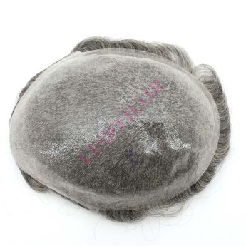 LCMT72 Custom 0.06-0.08mm Full PU Knotted Base Men Toupee 