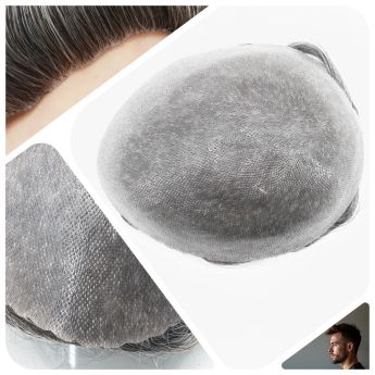 LCMT80 Custom 0.10-0.12mm Full PU Vloop Base Men Toupee