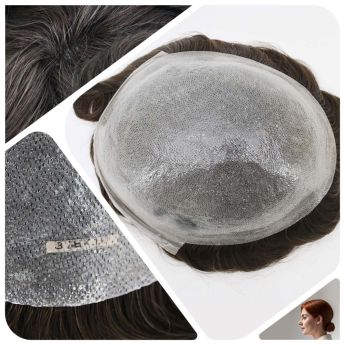LCWT94 Custom 0.10-0.12mm Full PU Knotted Base Women Topper