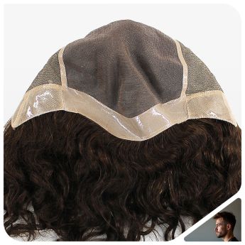 LCMAW10 Custom Men Wig Mono Lace and Silk Base with NPU Around