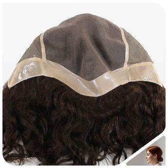 LCWAW10 Custom Women Wig Mono Lace and Silk Base with NPU Around