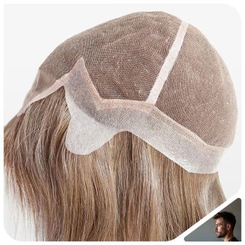 LCMAW11 Custom Wig Swiss Lace with PU Sides and Back for Men