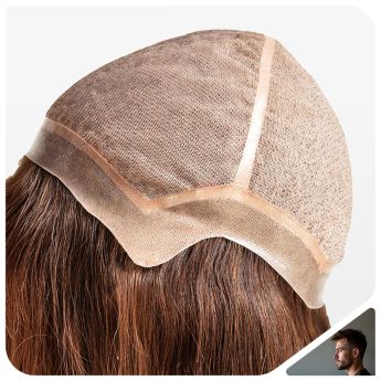 LCMAW18 Custom Men Wig Silk Base with PU Around