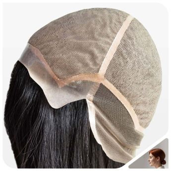 LCWAW19 Custom Women Wig Silk Base and Swiss Lace with PU