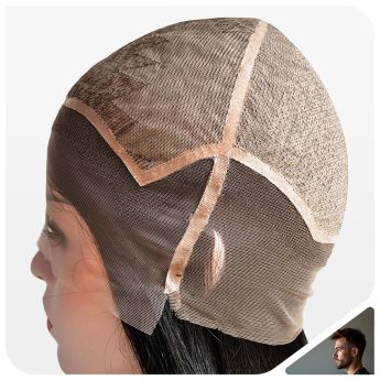LCMAW27 Custom Men Wig Silk Base with Swiss Lace Around