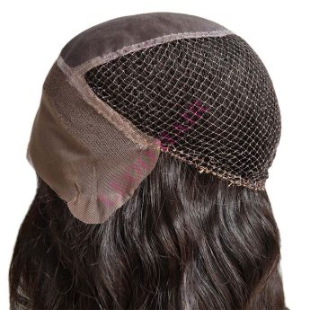 LCMAW29 Custom Wig Front Swiss Lace Top Mono with Back Fishnet For Men