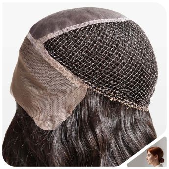LCWAW29 Custom Wig Front Swiss Lace Top Mono with Back Fishnet For Women