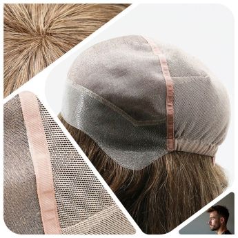 LWG4 Custom Men Wig PU and Mono and Silk and Lace