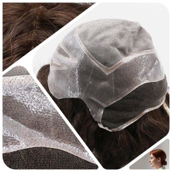 LCWAW50 Versalite Custom Wig Mono Top with Swiss Lace Front and PU Around for Women