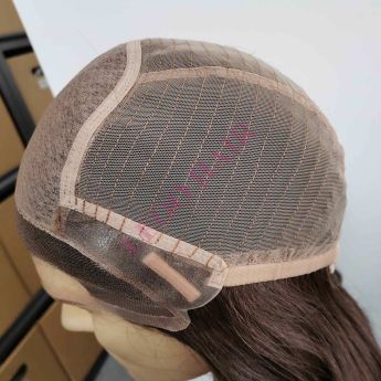 LCMAW51 Custom Wig Front Swiss Lace Top Injection Silk with Back Wefts for Men