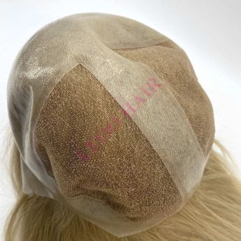 LCMAW52 Custom Full PU Knotted Base Wig Swiss Lace Back for Men