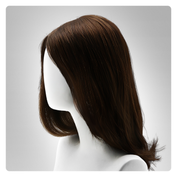 LSWAW6-1 12.5inch Alopecia Wig Silk Top Front Folded Lace Wefted Sides&Back