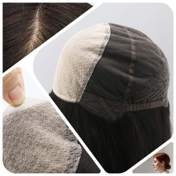 LCWAW62 Custom Women Wig Lace and Silk Top with Wefts