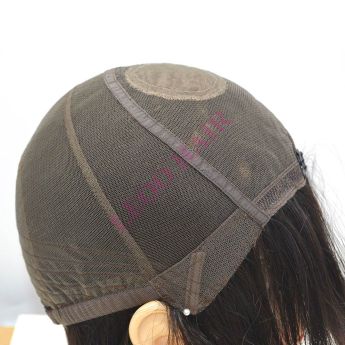 LWG63 Custom Wig Lace and Crown Silk with Back Wefts for Men