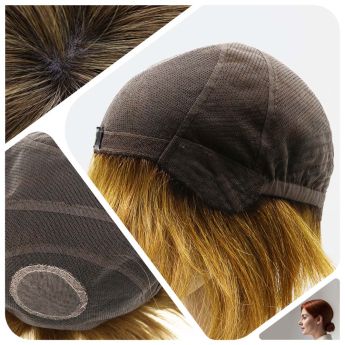 LCWAW63 Custom Wig Lace and Crown Silk with Back Wefts for Women