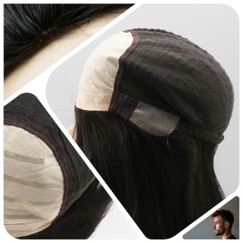 LCMAW6 Alopecia Wig Custom Silk Base Top with Wefts Sides&Back for Men