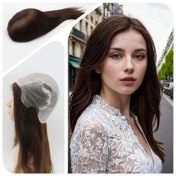 LSWAW3-1 14inch All PU Knotted Base Human Hair Wigs