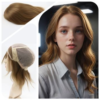 LSWAW75-1 European Hair Jewish Wig Front swiss lace top mono lace and other area fine lace