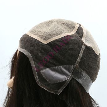 LWG9 Custom Men Wig Swiss Lace and Silk Top with Back PU
